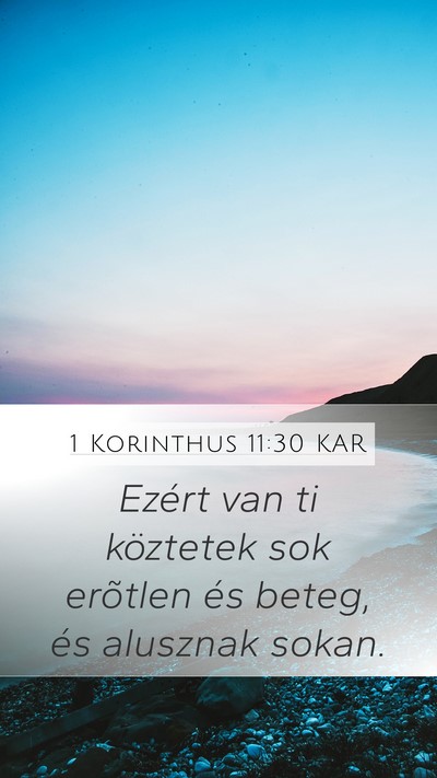 1 Korinthus 11:30 KAR Bible Verse Image