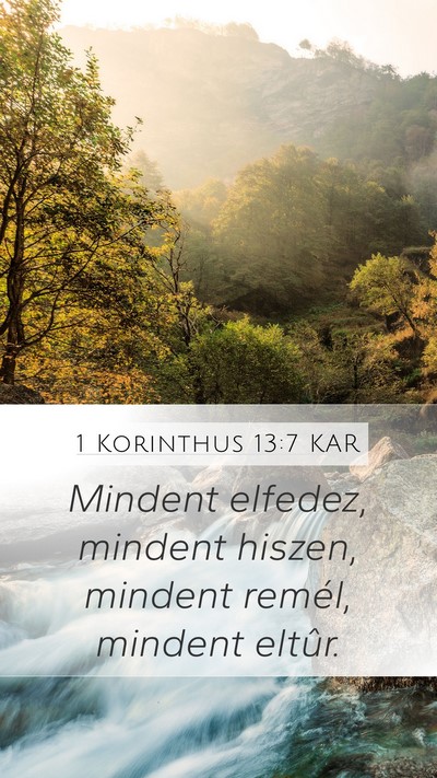 1 Korinthus 13:7 KAR Bible Verse Image
