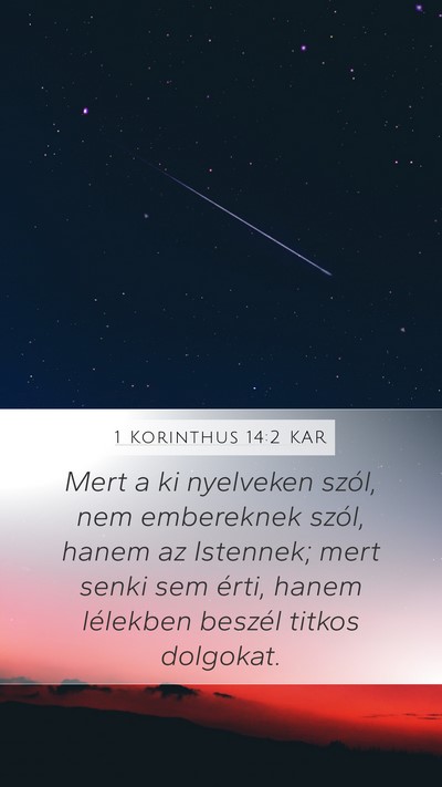 1 Korinthus 14:2 KAR Bible Verse Image