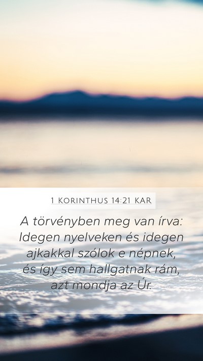 1 Korinthus 14:21 KAR Bible Verse Image