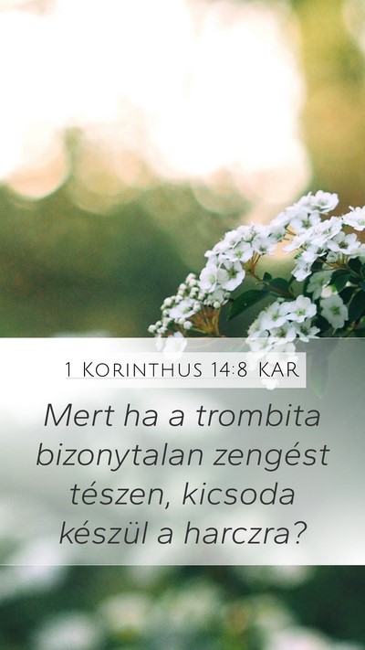 1 Korinthus 14:8 KAR Bible Verse Image
