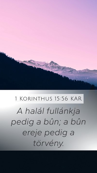1 Korinthus 15:56 KAR Bible Verse Image