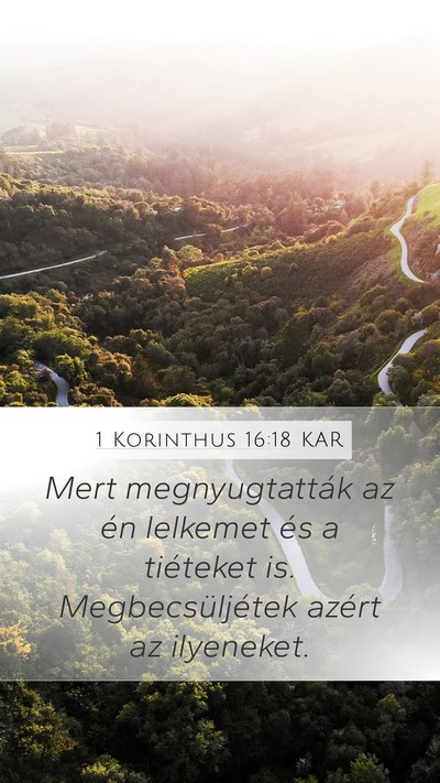 1 Korinthus 16:18 KAR Bible Verse Image