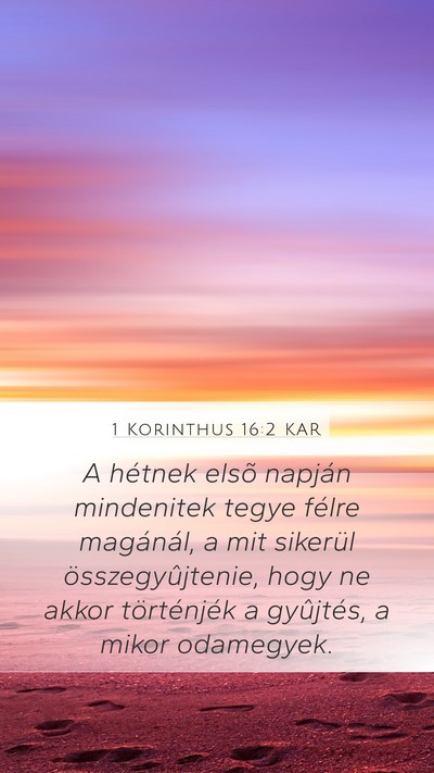 1 Korinthus 16:2 KAR Bible Verse Image