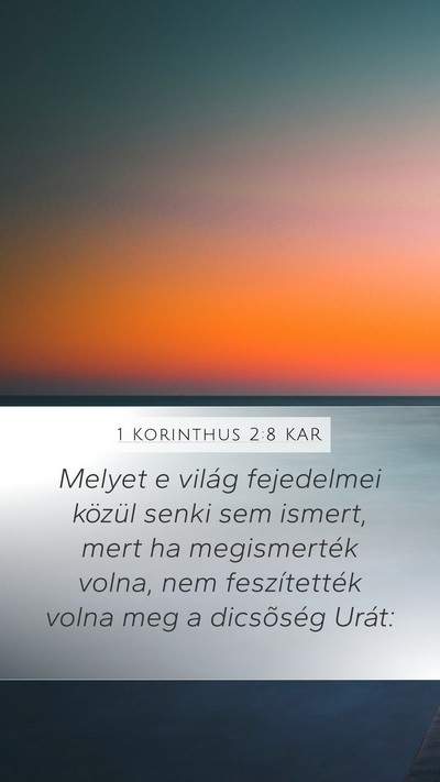 1 Korinthus 2:8 KAR Bible Verse Image