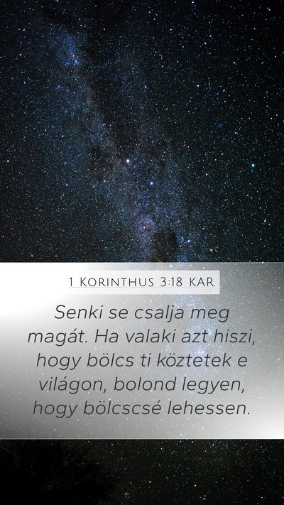 1 Korinthus 3:18 KAR Bible Verse Image