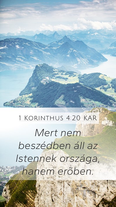 1 Korinthus 4:20 KAR Bible Verse Image