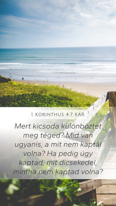 1 Korinthus 4:7 KAR Bible Verse Image