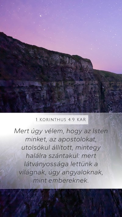 1 Korinthus 4:9 KAR Bible Verse Image