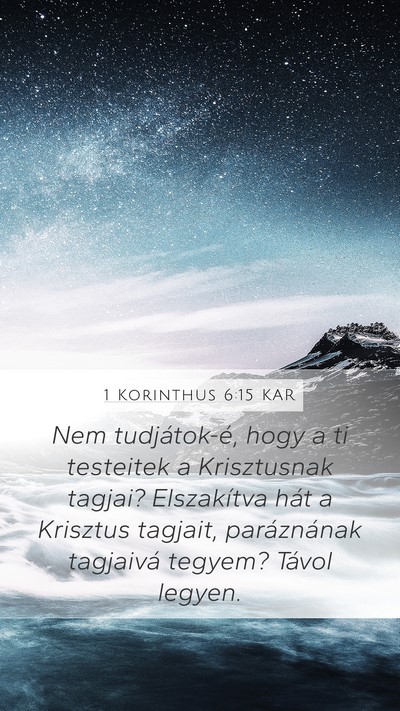 1 Korinthus 6:15 KAR Bible Verse Image