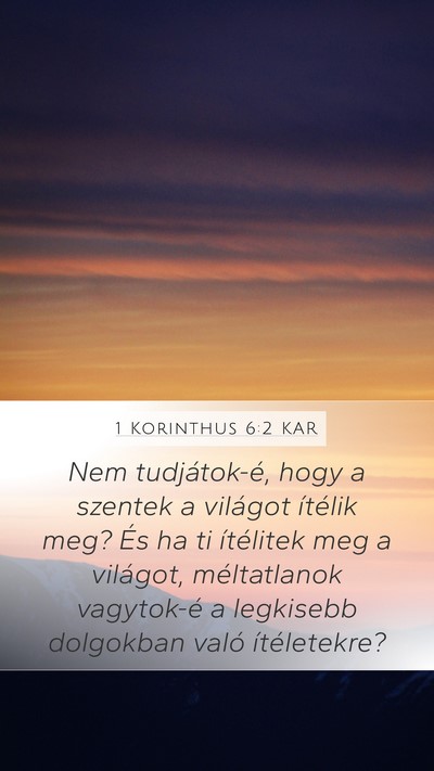 1 Korinthus 6:2 KAR Bible Verse Image