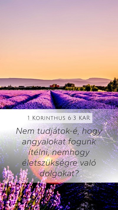 1 Korinthus 6:3 KAR Mobile Phone Wallpaper - Nem tudjátok-é, hogy angyalokat fogunk - Mobile Bible Verse Wallpaper