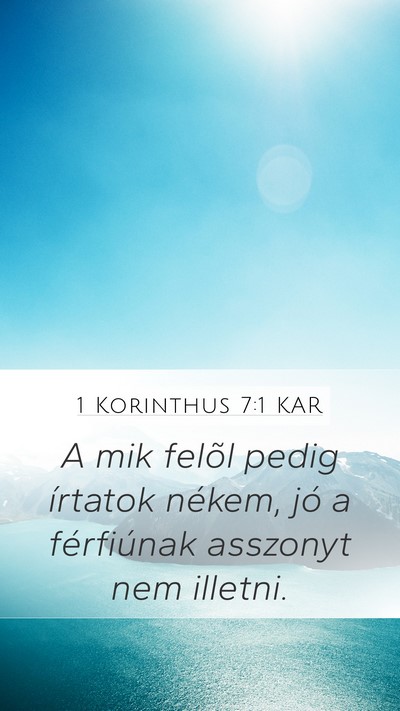 1 Korinthus 7:1 KAR Bible Verse Image
