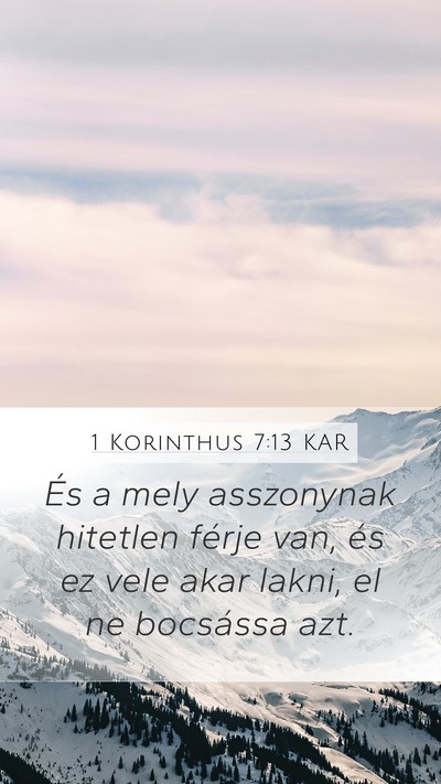 1 Korinthus 7:13 KAR Bible Verse Image