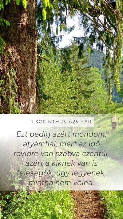 1 Korinthus 7:29 KAR Bible Verse Image