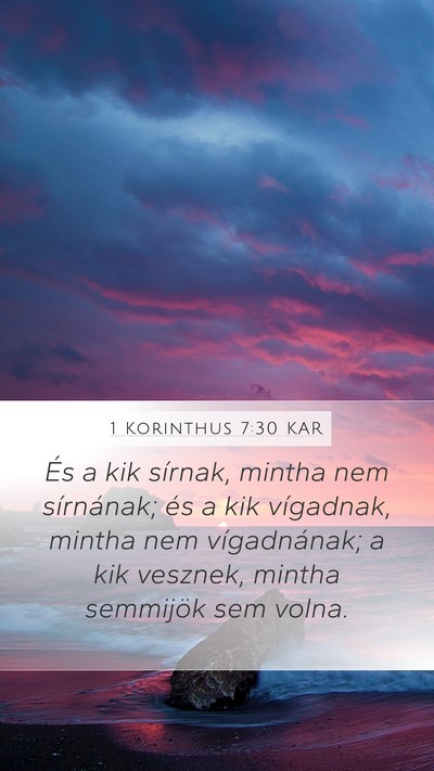 1 Korinthus 7:30 KAR Bible Verse Image