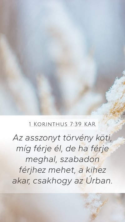 1 Korinthus 7:39 KAR Bible Verse Image