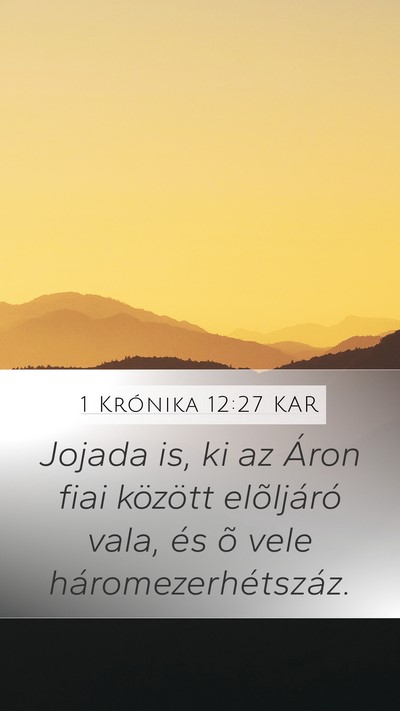 1 Krónika 12:27 KAR Bible Verse Image