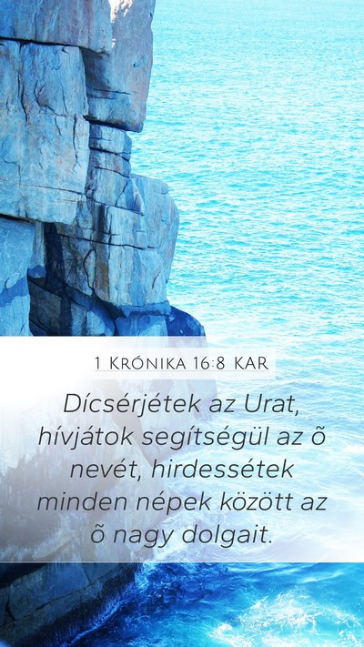 1 Krónika 16:8 KAR Bible Verse Image