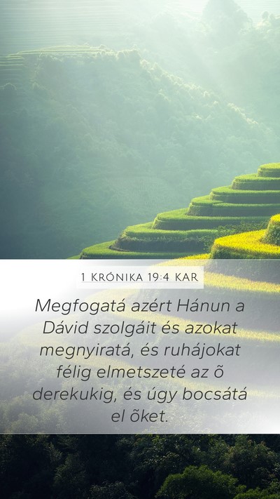 1 Krónika 19:4 KAR Mobile Phone Wallpaper - Megfogatá azért Hánun a Dávid szolgáit és - Mobile Bible Verse Wallpaper