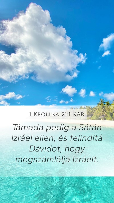 1 Krónika 21:1 KAR Bible Verse Image