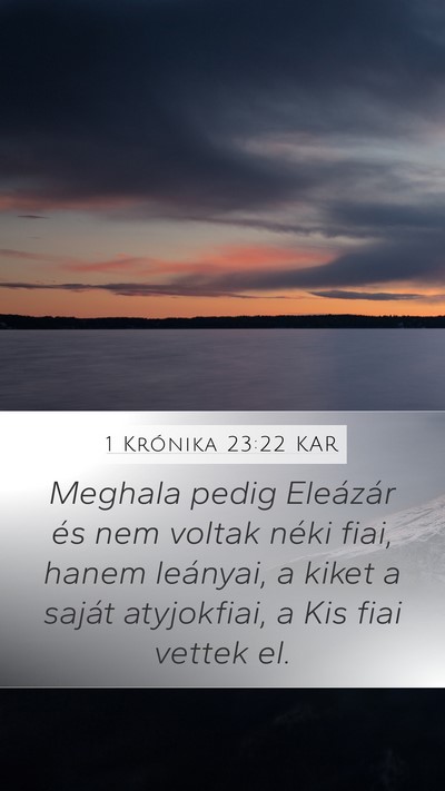 1 Krónika 23:22 KAR Bible Verse Image