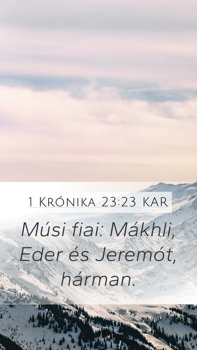 1 Krónika 23:23 KAR Bible Verse Image