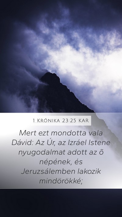 1 Krónika 23:25 KAR Bible Verse Image