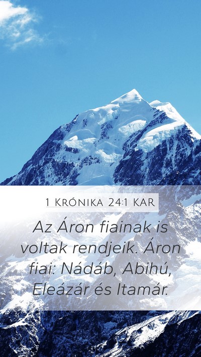 1 Krónika 24:1 KAR Bible Verse Image