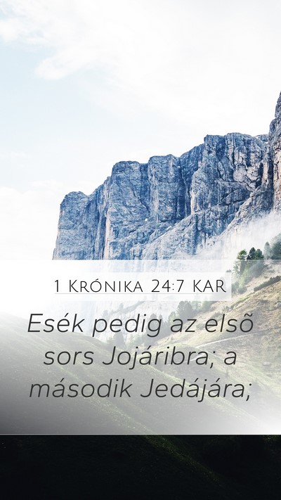 1 Krónika 24:7 KAR Bible Verse Image