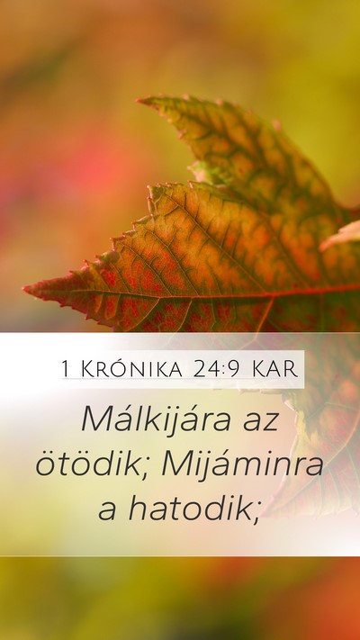 1 Krónika 24:9 KAR Bible Verse Image