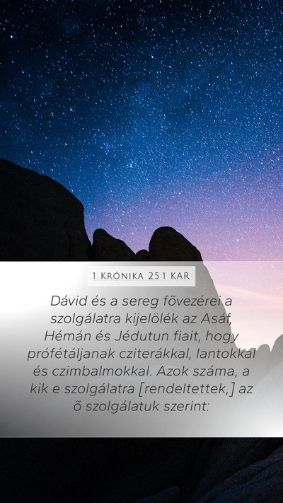 1 Krónika 25:1 KAR Bible Verse Image