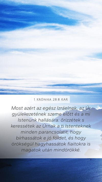 1 Krónika 28:8 KAR Bible Verse Image