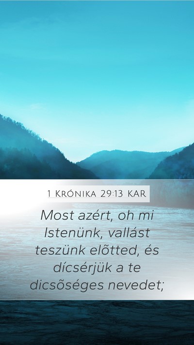 1 Krónika 29:13 KAR Bible Verse Image