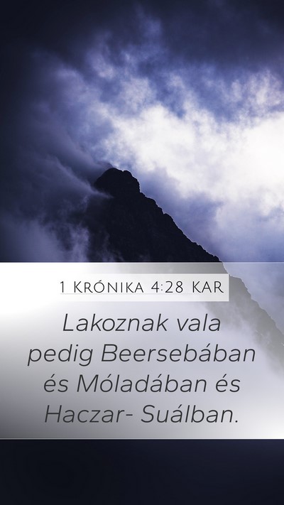 1 Krónika 4:28 KAR Bible Verse Image