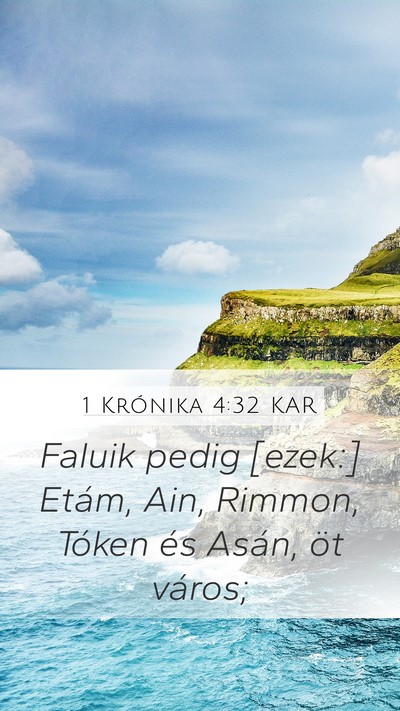 1 Krónika 4:32 KAR Bible Verse Image