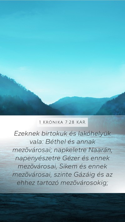 1 Krónika 7:28 KAR Bible Verse Image
