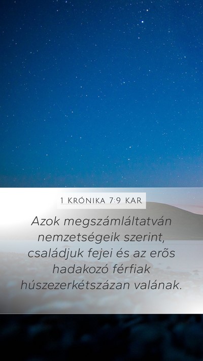 1 Krónika 7:9 KAR Mobile Phone Wallpaper - Azok megszámláltatván nemzetségeik szerint, - Mobile Bible Verse Wallpaper