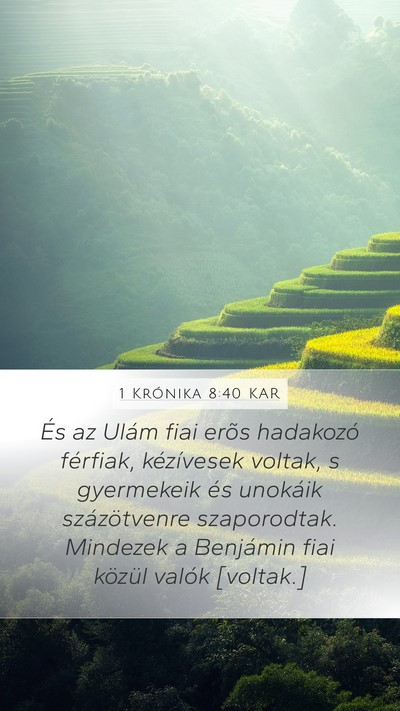 1 Krónika 8:40 KAR Mobile Phone Wallpaper - És az Ulám fiai erõs hadakozó férfiak, - Mobile Bible Verse Wallpaper