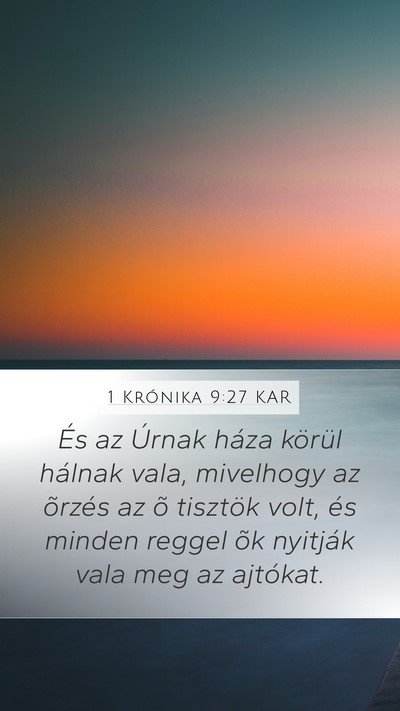 1 Krónika 9:27 KAR Bible Verse Image