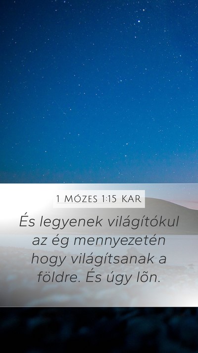 1 Mózes 1:15 KAR Bible Verse Image
