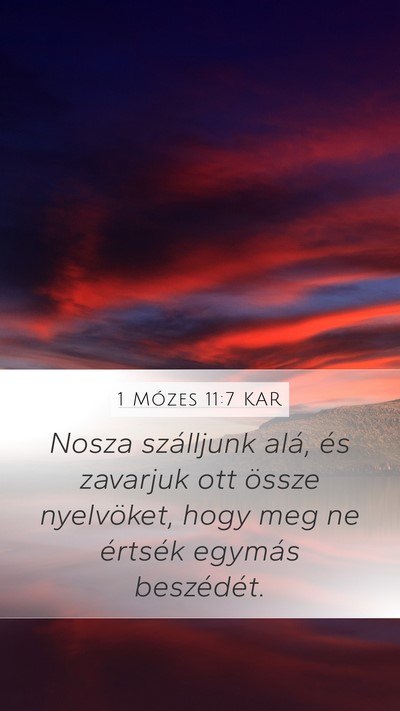 1 Mózes 11:7 KAR Bible Verse Image