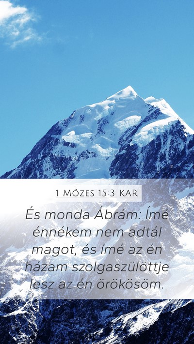 1 Mózes 15:3 KAR Bible Verse Image