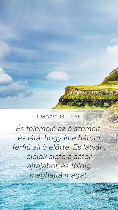 1 Mózes 18:2 KAR Bible Verse Image