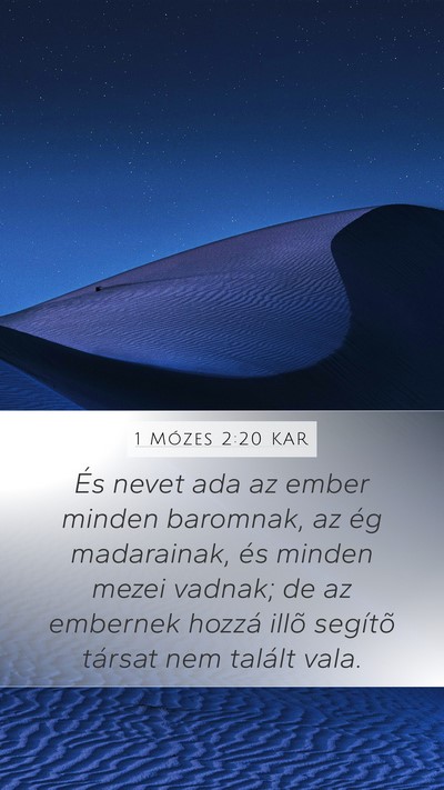 1 Mózes 2:20 KAR Mobile Phone Wallpaper - És nevet ada az ember minden baromnak, az ég - Mobile Bible Verse Wallpaper