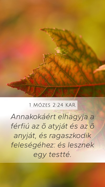 1 Mózes 2:24 KAR Bible Verse Image
