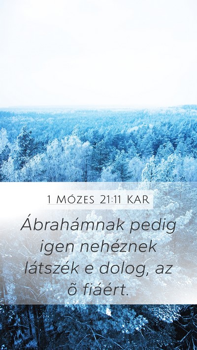 1 Mózes 21:11 KAR Mobile Phone Wallpaper - Ábrahámnak pedig igen nehéznek látszék e - Mobile Bible Verse Wallpaper