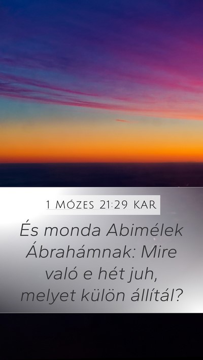 1 Mózes 21:29 KAR Bible Verse Image
