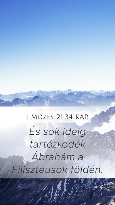 1 Mózes 21:34 KAR Mobile Phone Wallpaper - És sok ideig tartózkodék Ábrahám a - Mobile Bible Verse Wallpaper