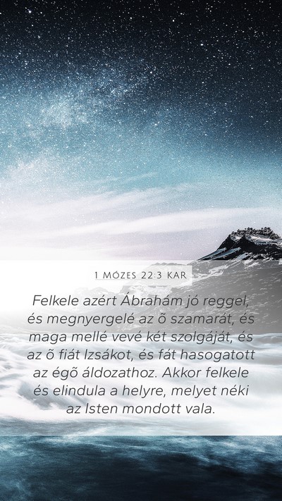 1 Mózes 22:3 KAR Bible Verse Image